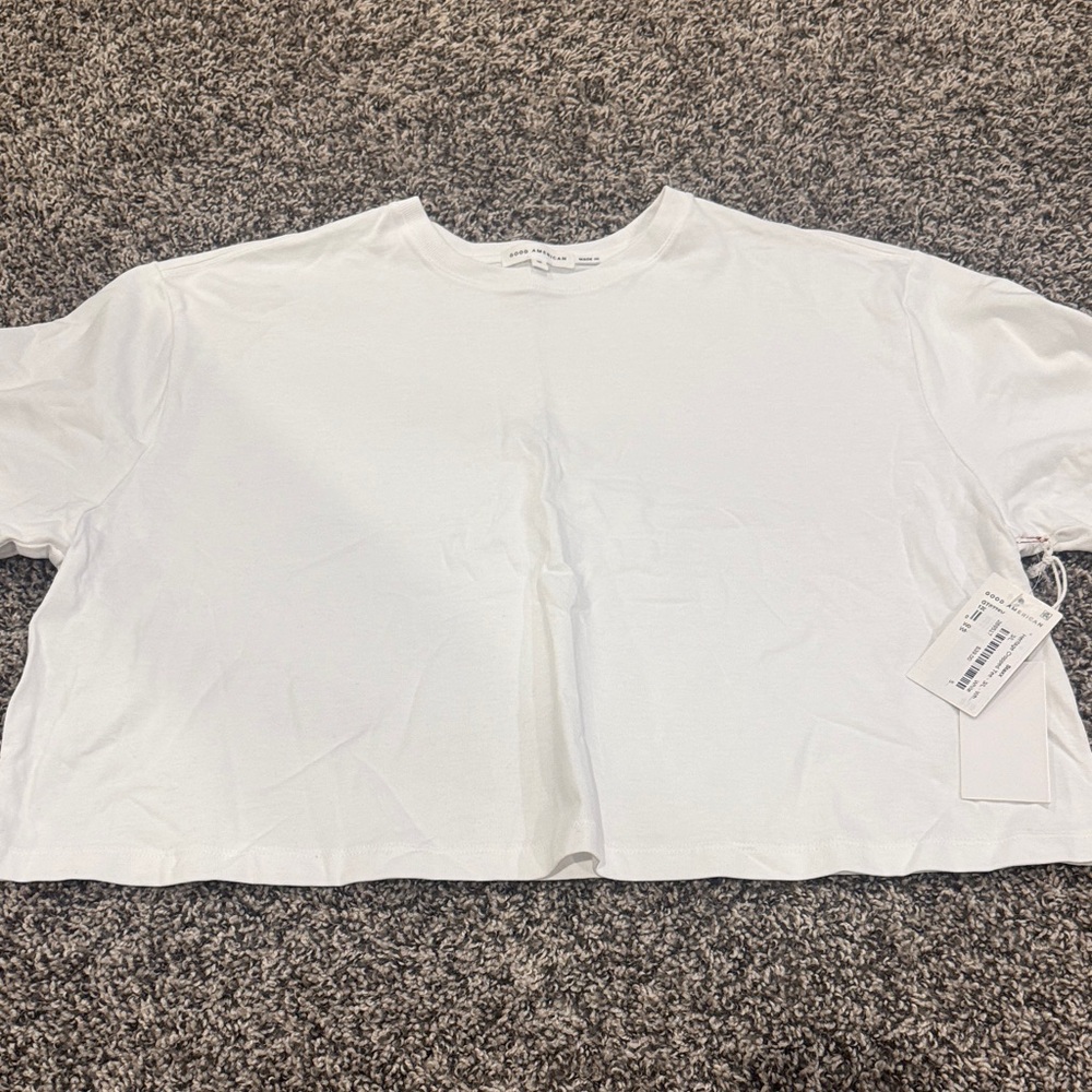 Good American White Crop Top